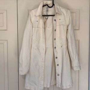 Off white denim long jacket